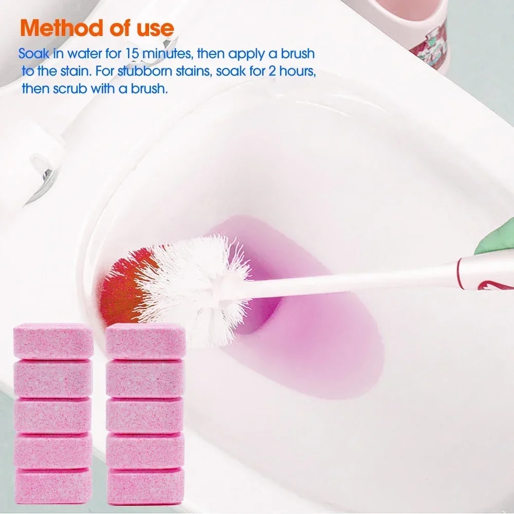 PowerFizz Toilet Cleaning Tablets Effervescent Toilet Bowl Cleaner For Odor Removal Stain Defense 4
