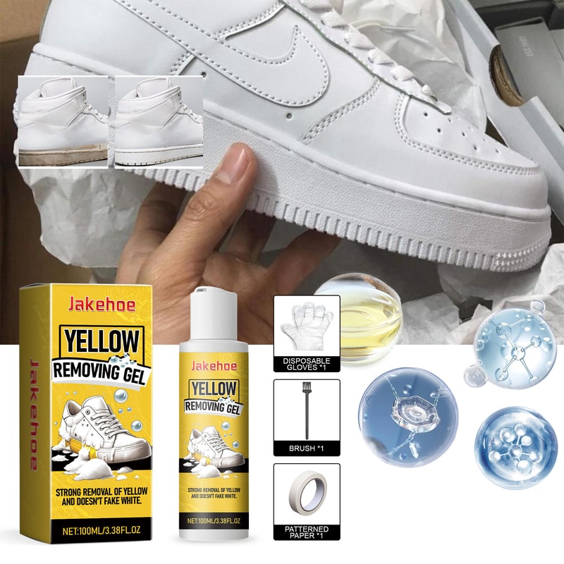 White Shoe Cleaner Gel Kit Sneaker Whitening Yellow Edge Remover 0