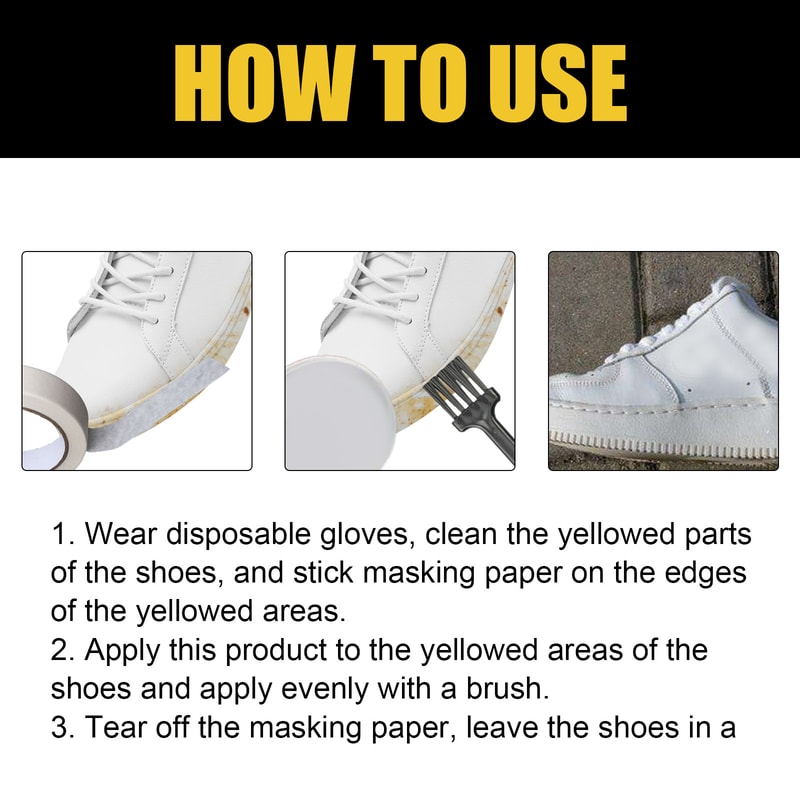 White Shoe Cleaner Gel Kit Sneaker Whitening Yellow Edge Remover 5