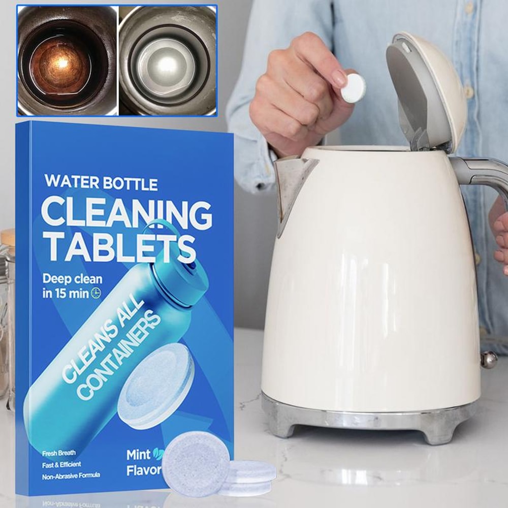 Effervescent Water Bottle Cleaning Tablets for Deep Descaling & Odor Removal