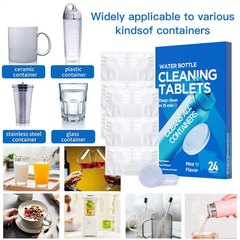 Effervescent Water Bottle Cleaning Tablets for Deep Descaling & Odor Removal