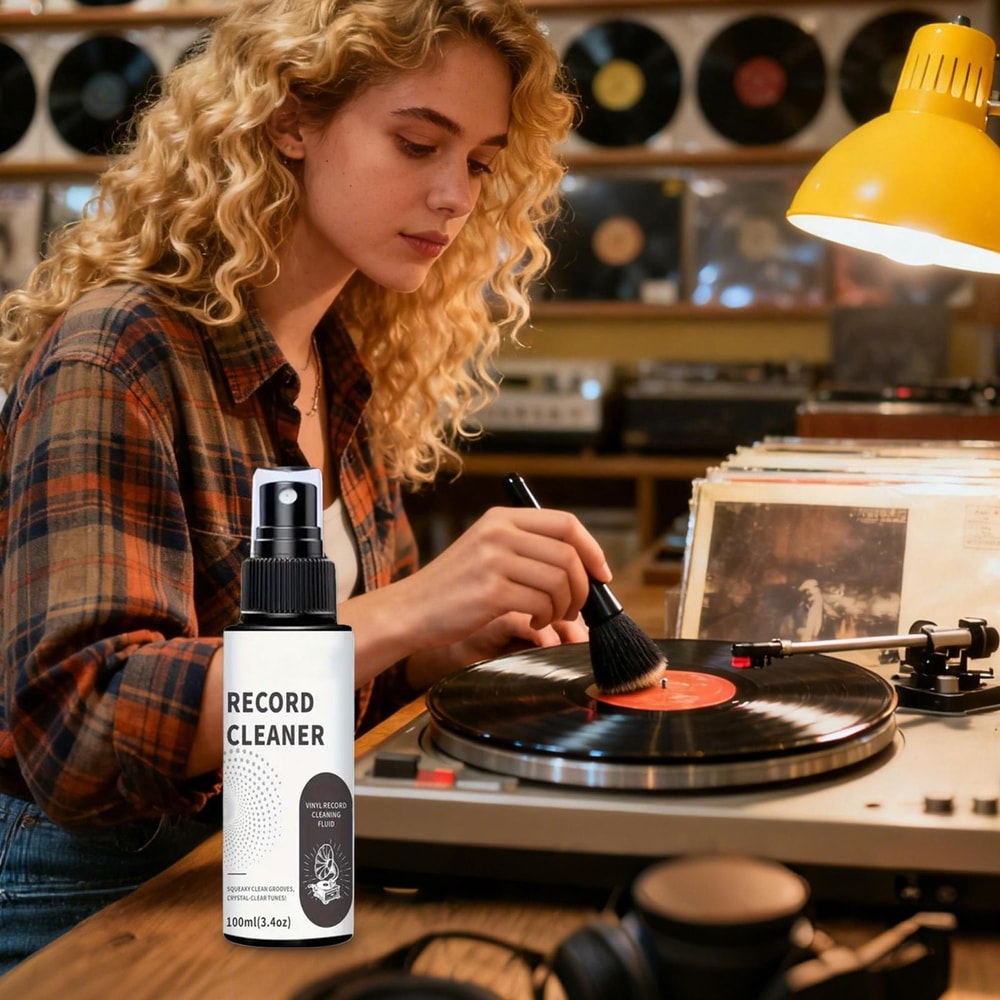 Premium Vinyl Record Cleaning Kit With Spray Solution Microfiber Cloth For Deep LP Care 0