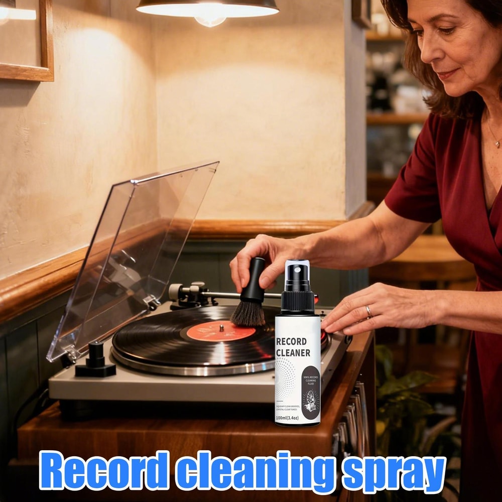 Premium Vinyl Record Cleaning Kit With Spray Solution Microfiber Cloth For Deep LP Care 2