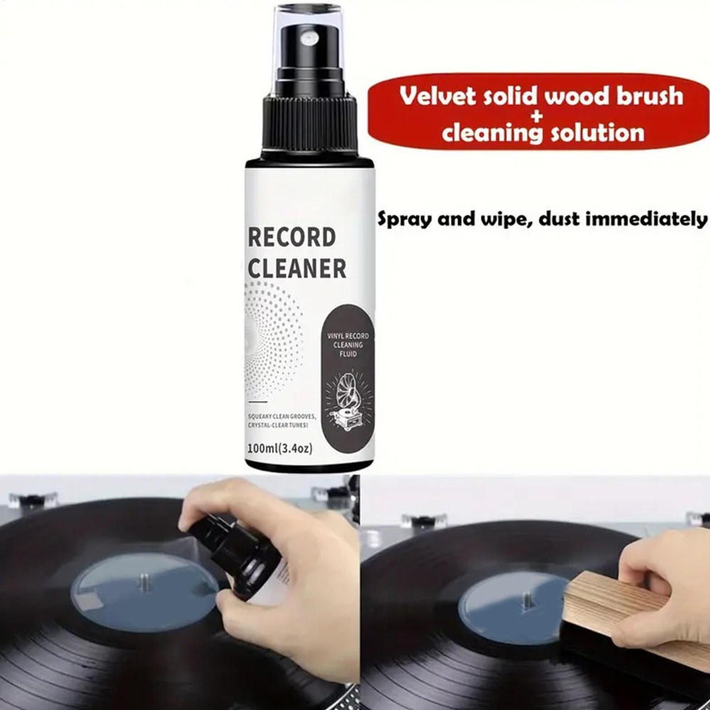 Premium Vinyl Record Cleaning Kit With Spray Solution Microfiber Cloth For Deep LP Care 3