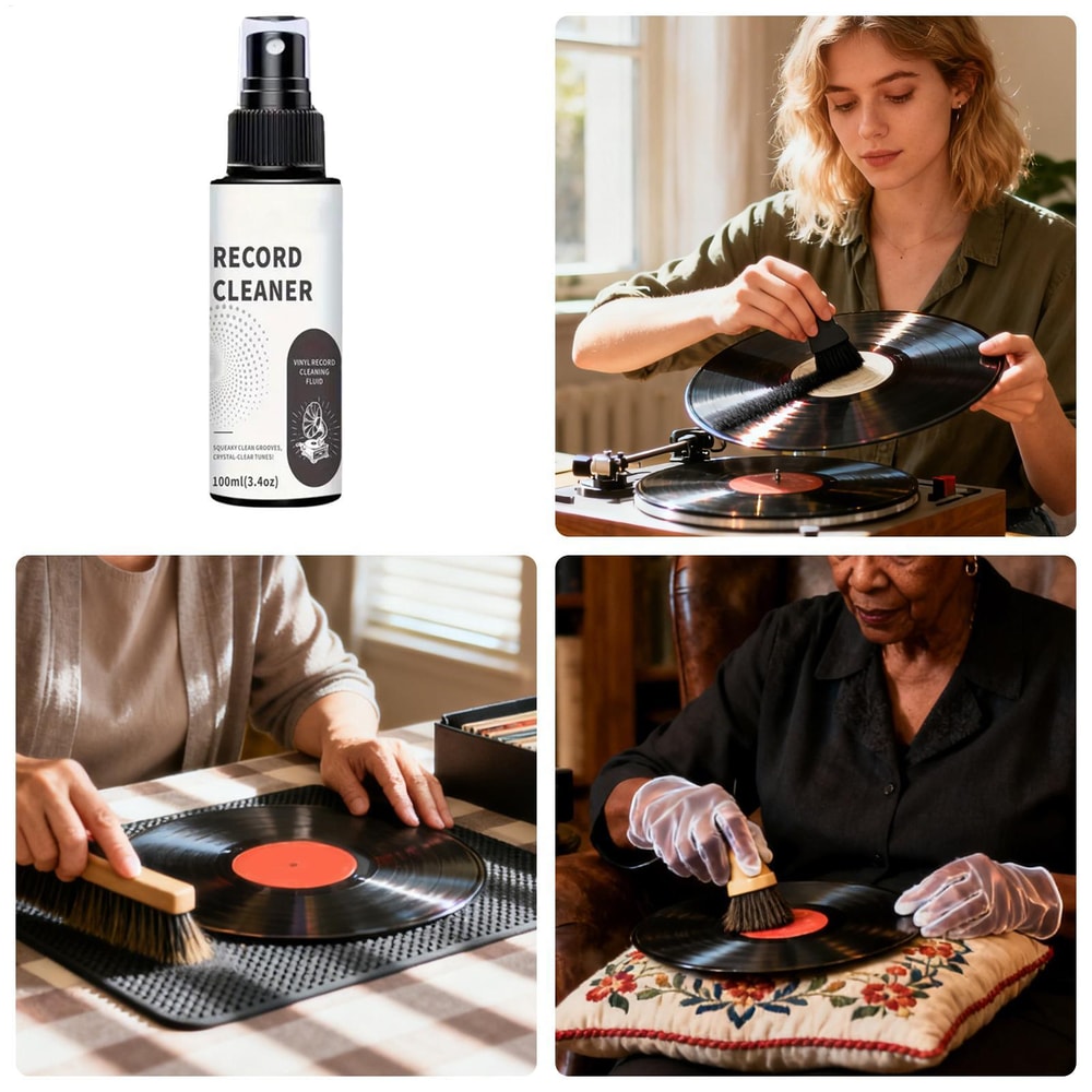 Premium Vinyl Record Cleaning Kit With Spray Solution Microfiber Cloth For Deep LP Care 5