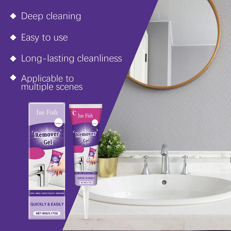 Fast Acting Mold Remover Gel for Tile Grout Deep Clean Bathroom & Kitchen Stain Cleaner