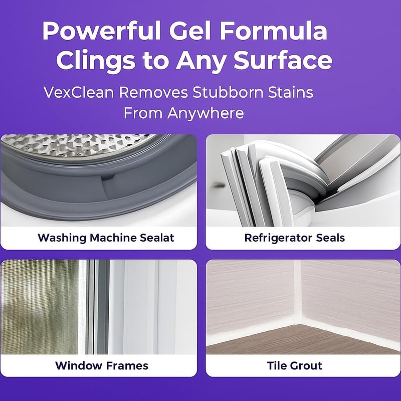 Fast Acting Mold Remover Gel for Tile Grout Deep Clean Bathroom & Kitchen Stain Cleaner