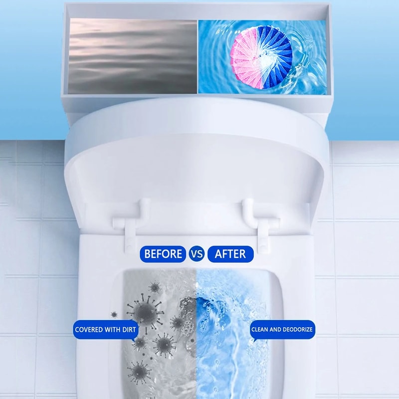 Automatic Toilet Cleaner Tablets Continuous Freshness Odor Control Tabs
