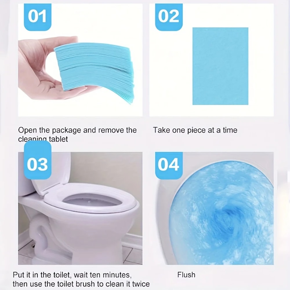 FreshClean Toilet Cleaning Tablets Odor Removing Toilet Paper Sheets Pack