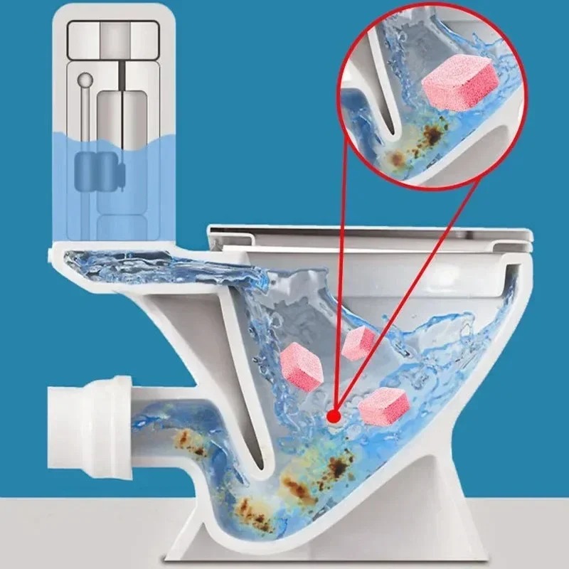 Effervescent Toilet Cleaning Tablets for Deep Clean Odor Removal and Stain Control