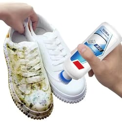 eco friendly white shoe cleaner with brush & quick stain remover for sneakers