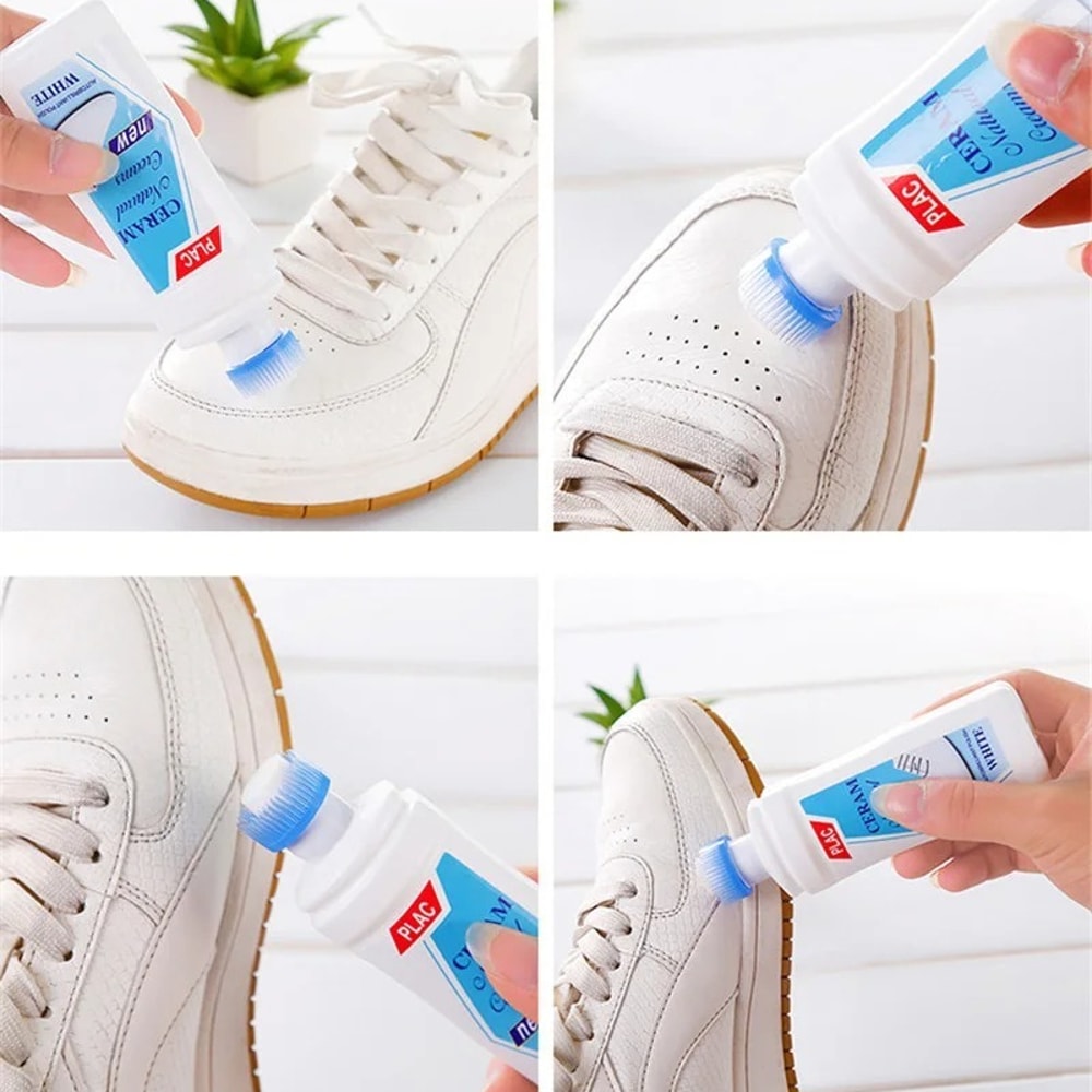 Eco Friendly White Shoe Cleaner With Brush Quick Stain Remover For Sneakers 4