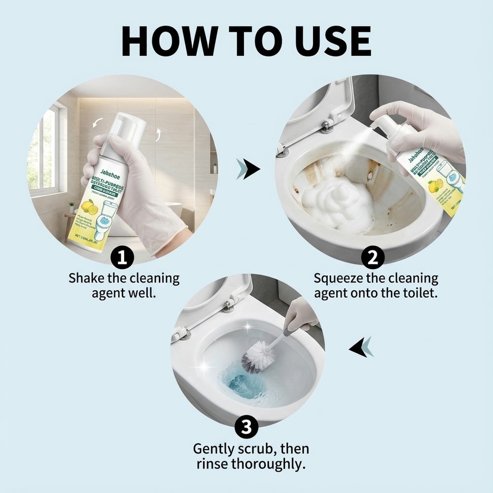 Multi Purpose Bathroom Cleaner Toilet Deodorizer Spray With Lemon Freshness 4