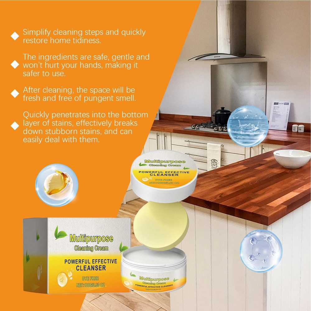 Powerful Multipurpose Cleaner Cream Kitchen & Bathroom Stain Remover