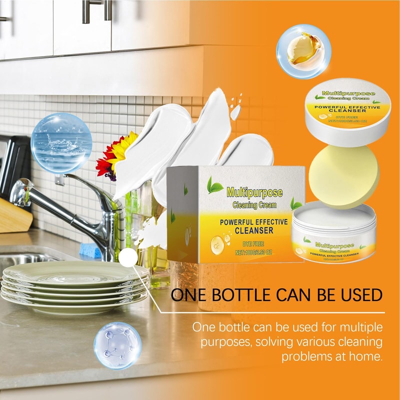 Powerful Multipurpose Cleaner Cream Kitchen & Bathroom Stain Remover