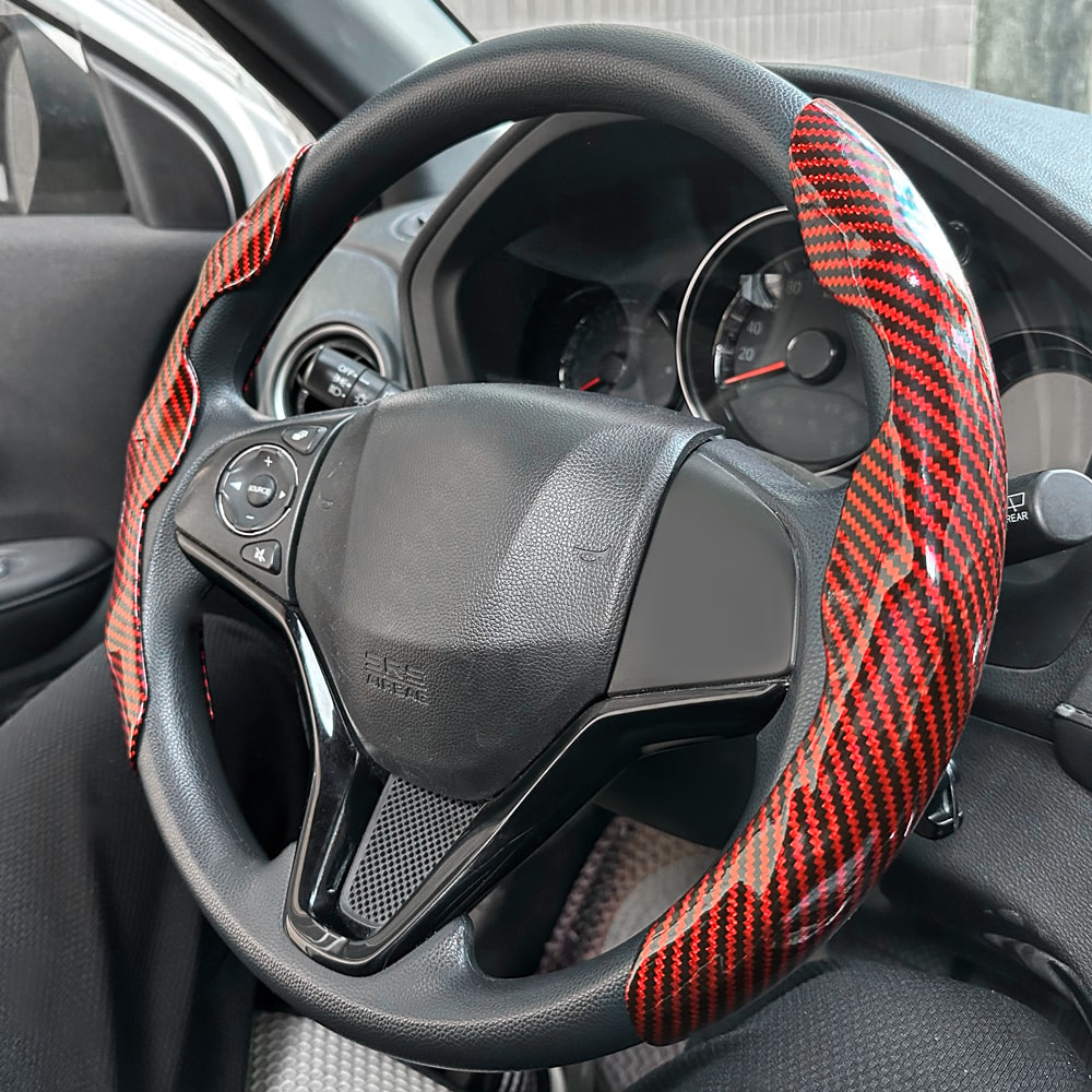 Premium Universal Car Steering Wheel Cover Anti Slip Carbon Fiber Steering Wheel Upgrade 2