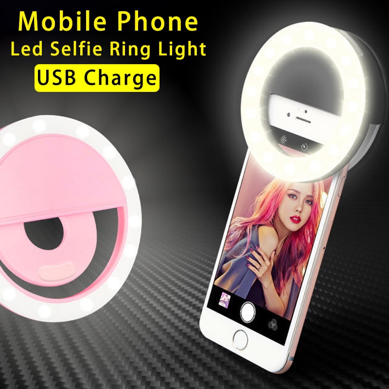 USB Clip On Selfie Ring Light For IPhone Samsung Xiaomi Portable LED Phone Lamp 0