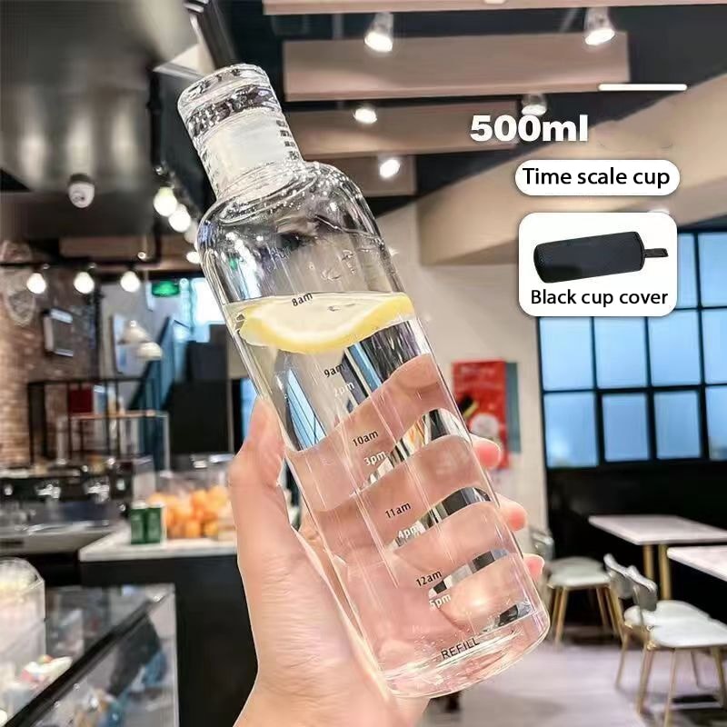 Hydration Tracker Sport Water Bottle with Time Scale