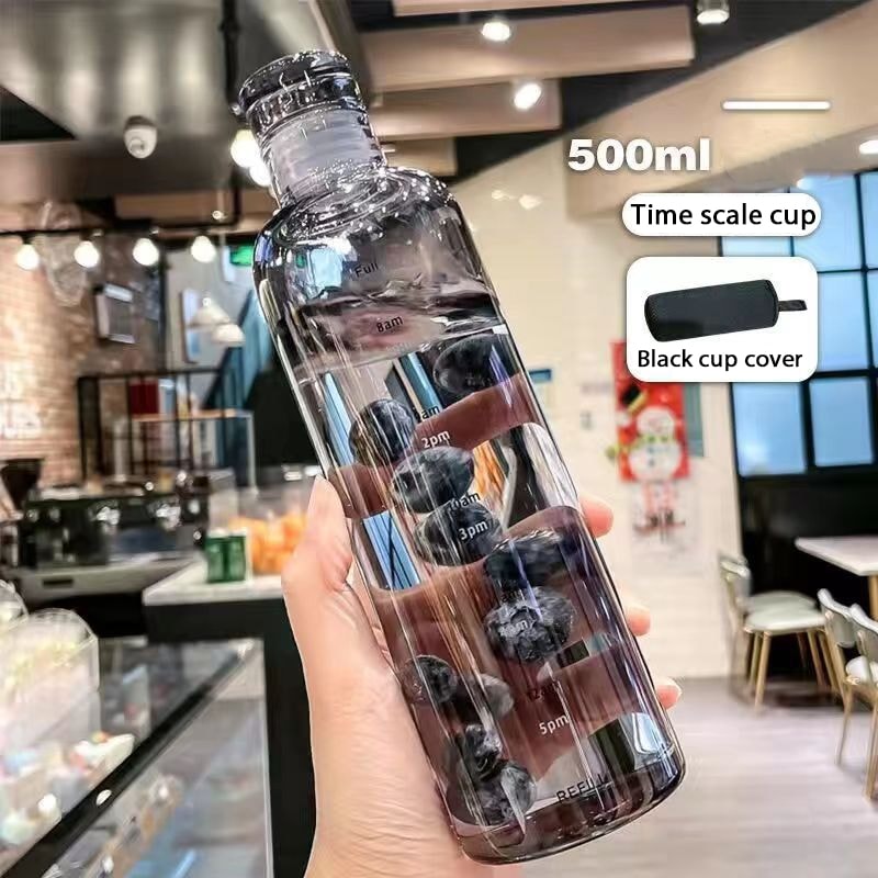 Hydration Tracker Sport Water Bottle with Time Scale