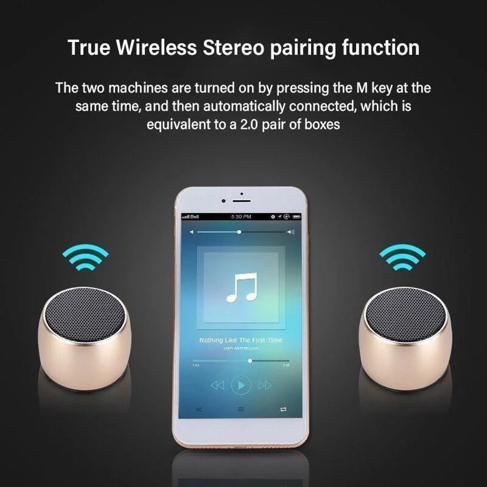Ultra Compact Mini Bluetooth Speaker Portable Metal Wireless Music Player