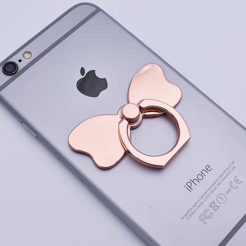 Metal Bow Rotation Phone Ring Holder Universal Grip & Stand