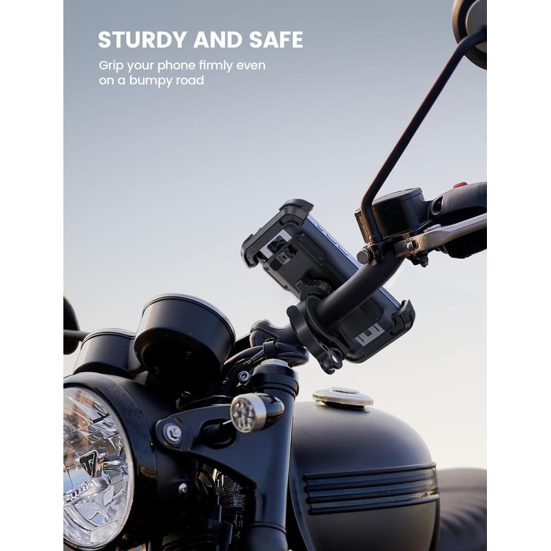 Universal Bike Phone Mount Adjustable Motorcycle Handlebar Holder for Secure Riding