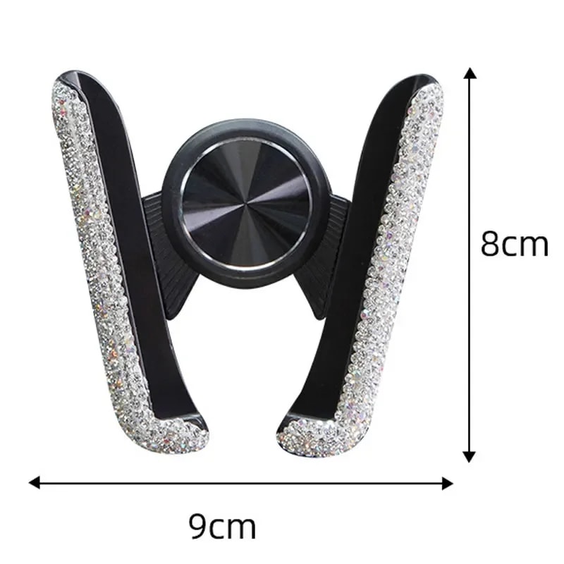 Diamond Crystal Car Phone Holder Air Vent Mount for Stylish Secure Driving