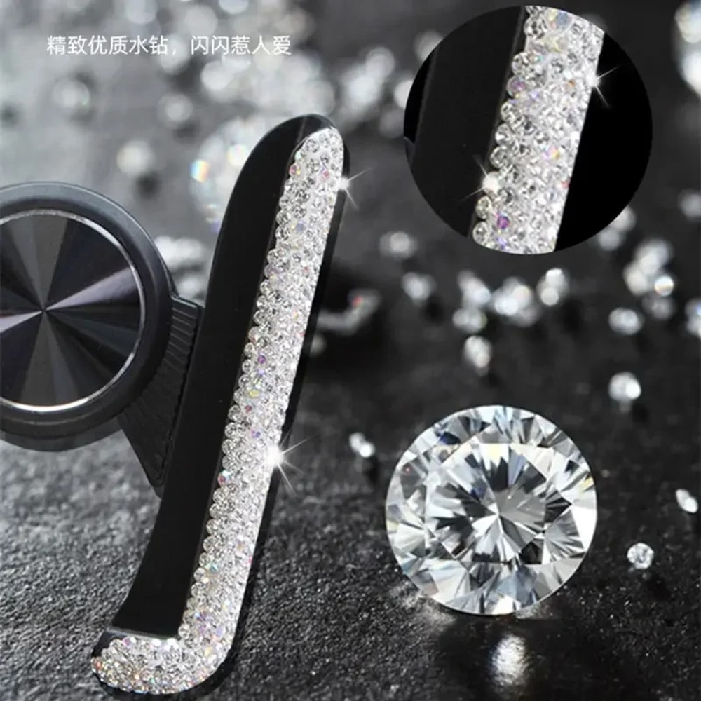 Diamond Crystal Car Phone Holder Air Vent Mount for Stylish Secure Driving
