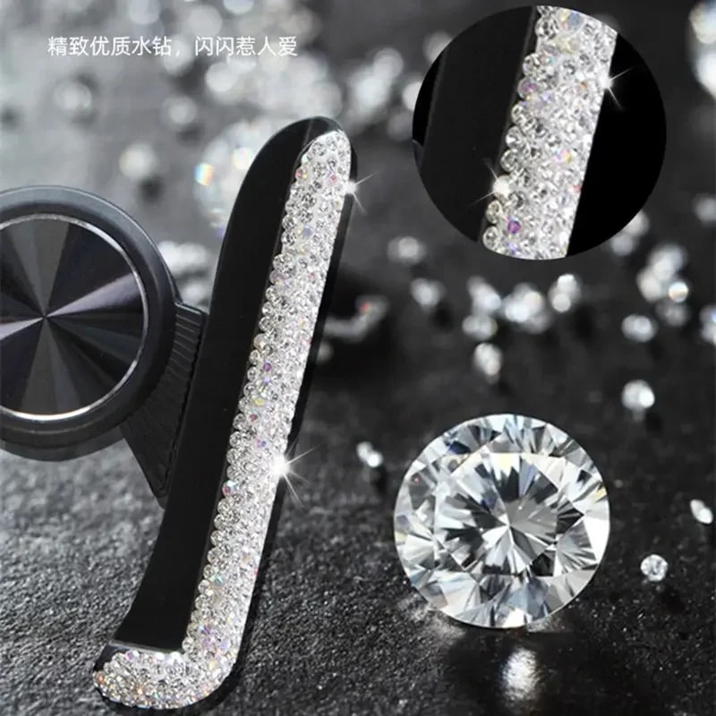 Diamond Crystal Car Phone Holder Air Vent Mount for Stylish Secure Driving
