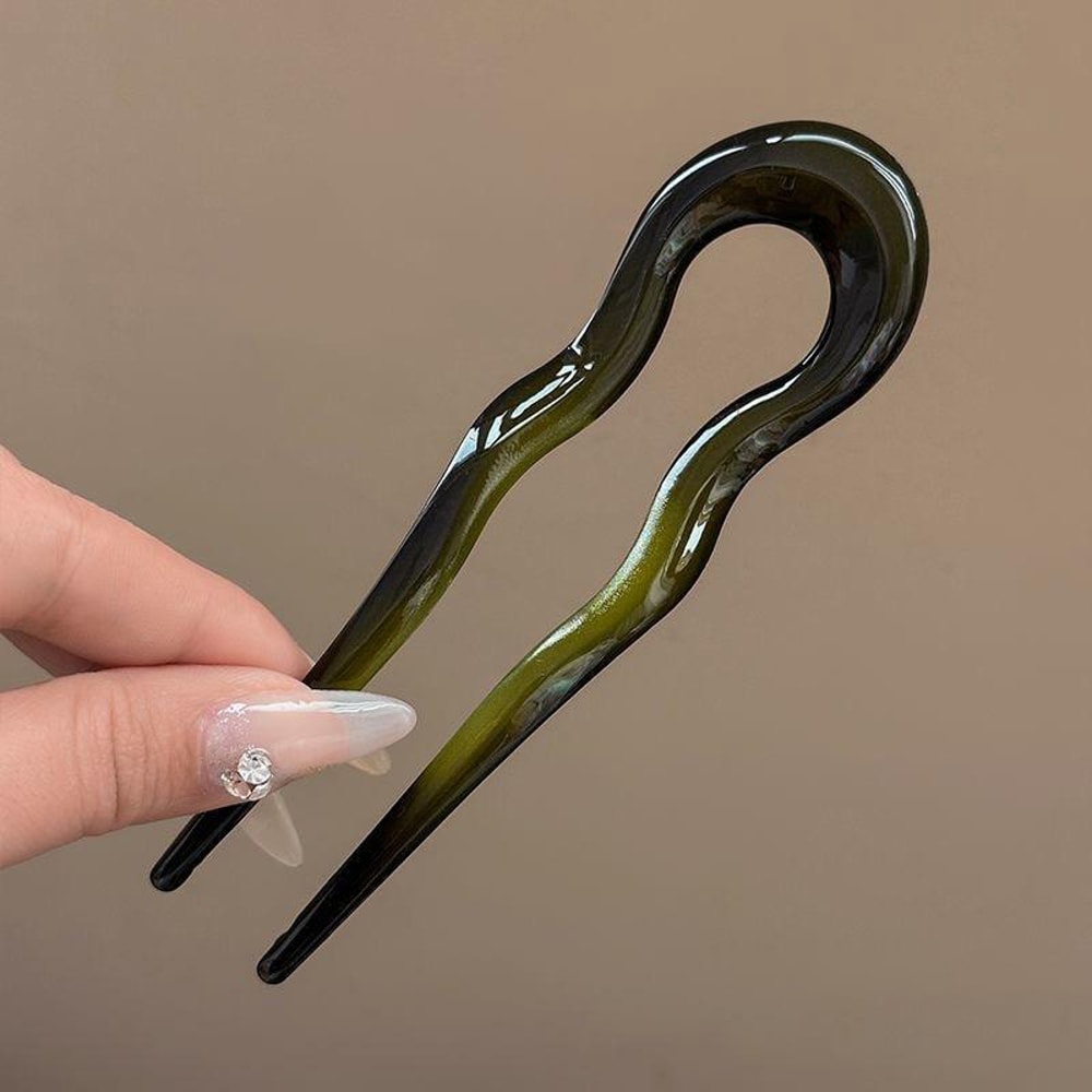 Elegant Tortoiseshell U Shaped Hair Fork Clip for Women Stylish Acetate Hair Pin