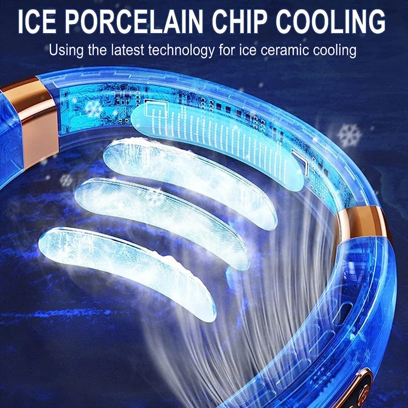 Bladeless Neck Fan With Digital Display Portable Rechargeable Wearable Air Conditioner 2