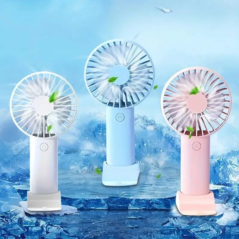 Portable USB Fan with Phone Holder Handheld Mini Fan for Desk and Travel Cooling