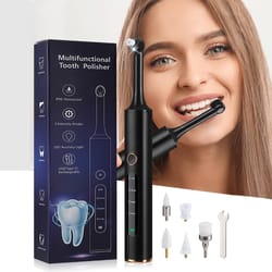 smart ultrasonic tooth cleaner with led portable dental plaque remover & usb oral care tool