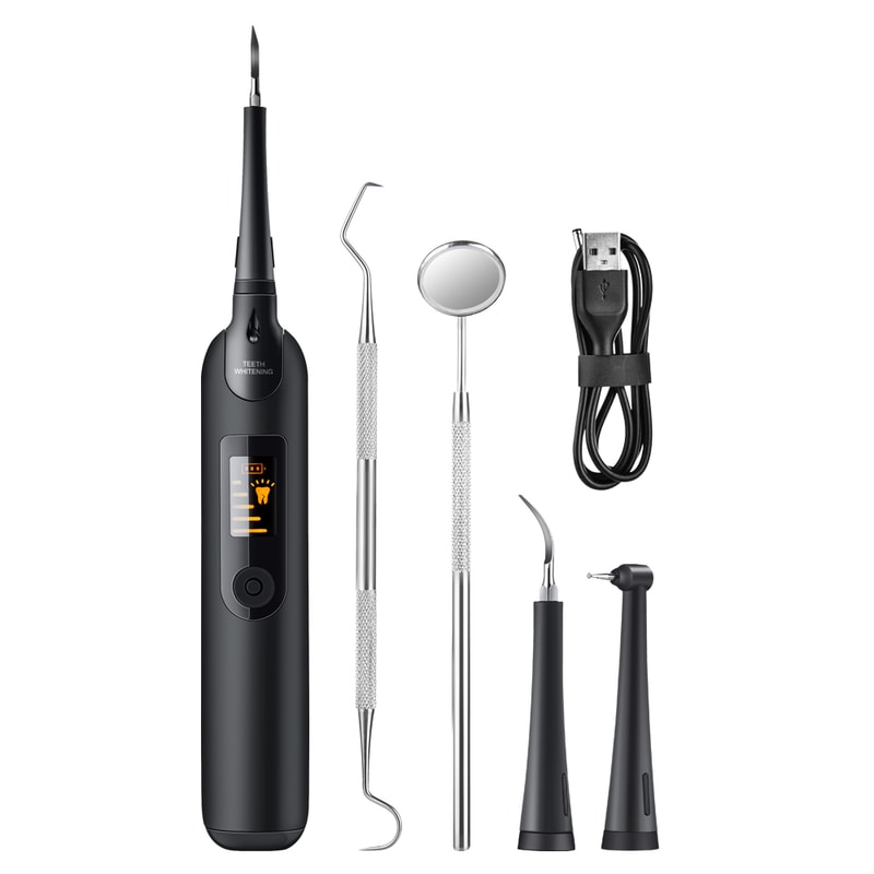 Smart Ultrasonic Tooth Cleaner With LED Portable Dental Plaque Remover USB Oral Care Tool 6