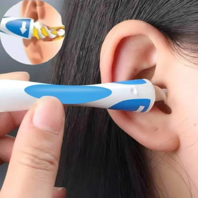 Spiral Ear Wax Removal Tool Silicone Cleaner with Reusable Tips for Safe Ear Hygiene