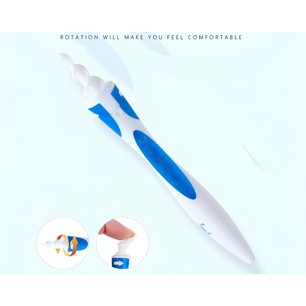 Spiral Ear Wax Removal Tool Silicone Cleaner with Reusable Tips for Safe Ear Hygiene