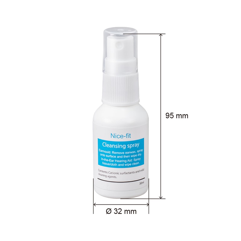Nice Fit Hearing Aid Cleaning Spray Antibacterial Earmold Cleaner