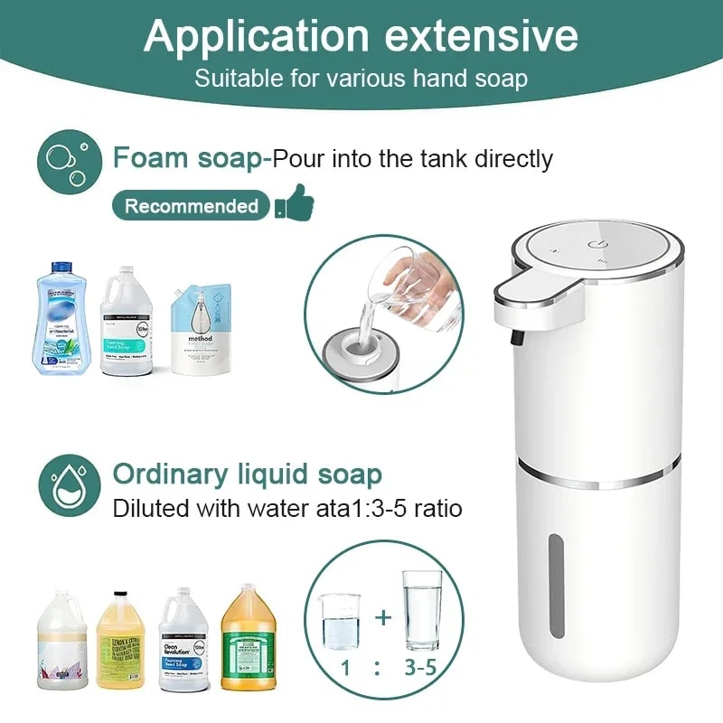 Smart Touchless Soap Dispenser USB Rechargeable Automatic Foam Dispenser
