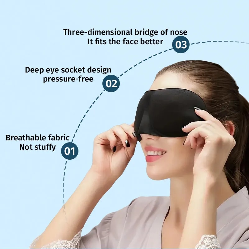 Sleep Mask Contoured Blackout Eye Mask for Deep Rest and Travel Comfort
