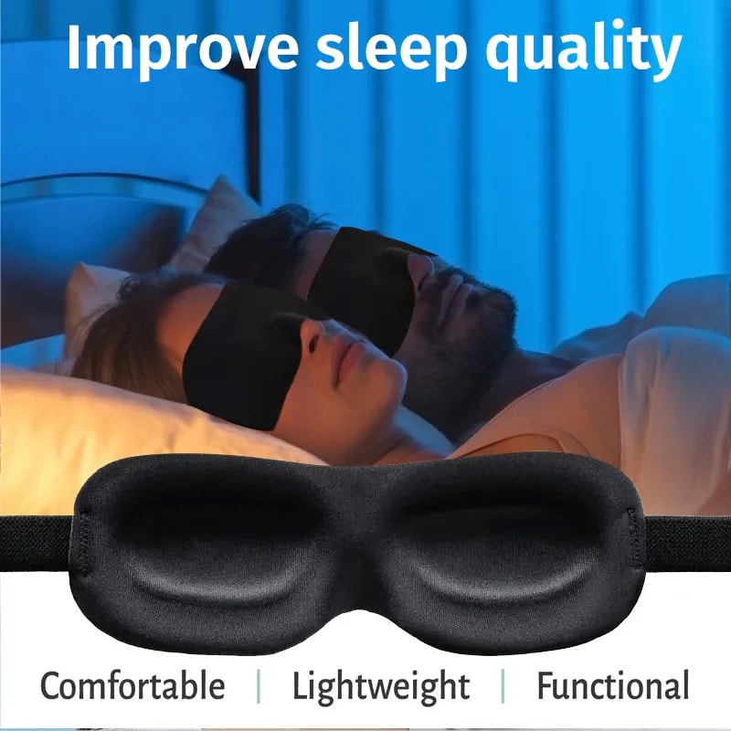 Sleep Mask Contoured Blackout Eye Mask for Deep Rest and Travel Comfort