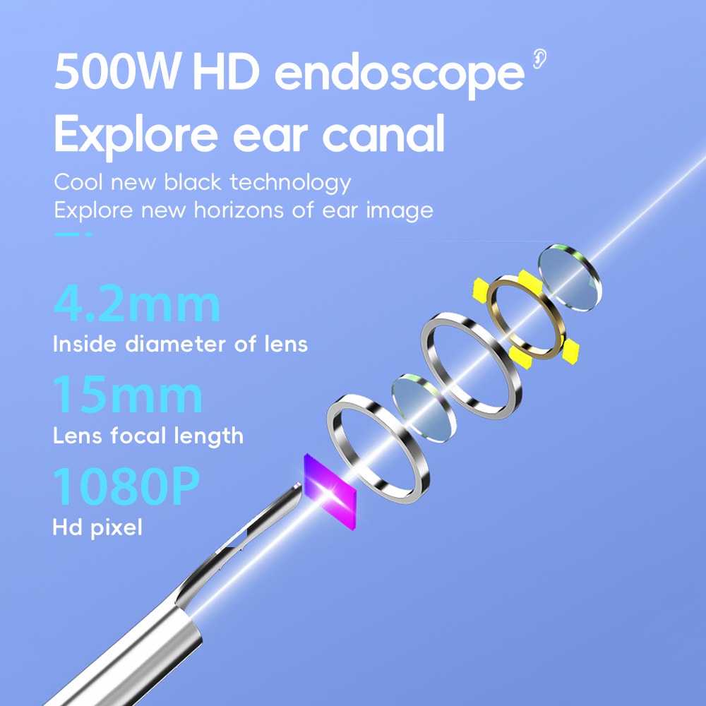 HD Smart Ear Wax Removal Camera Kit with WiFi & LED Lights