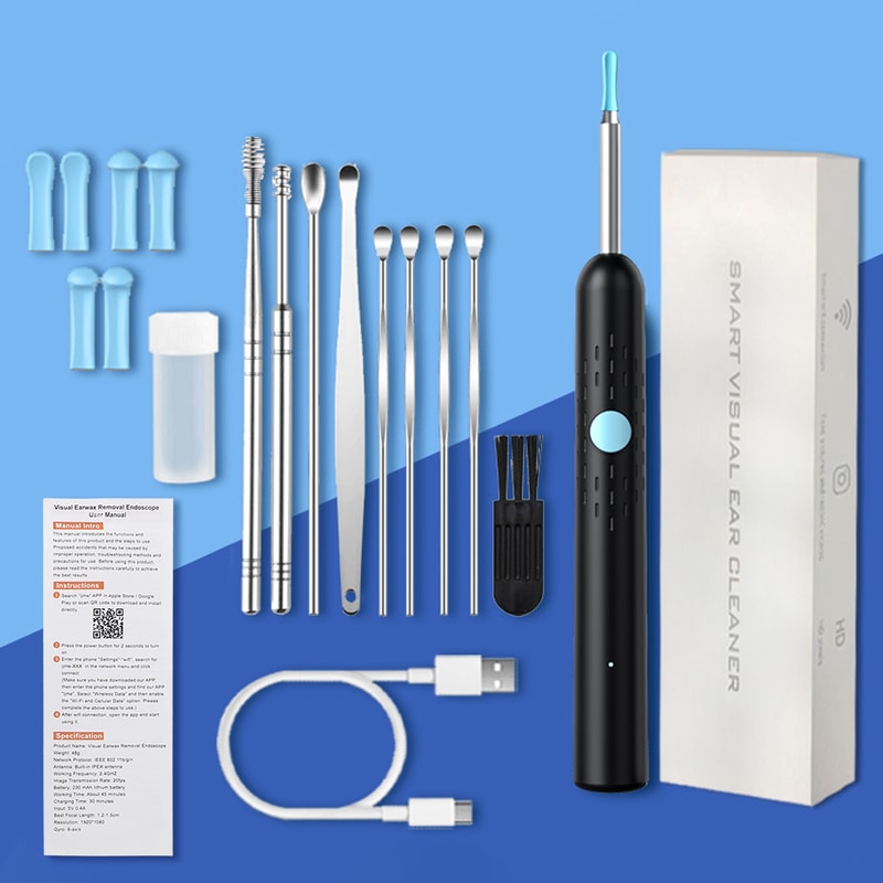 HD Smart Ear Wax Removal Camera Kit with WiFi & LED Lights