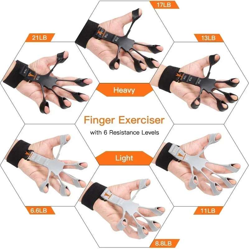 Adjustable Hand Grip Strengthener Finger Trainer For Forearm Workout And Guitar Practice 3