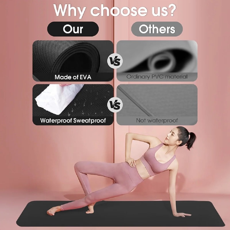 Non Slip EVA Yoga Mat Lightweight Exercise Mat For Home Workout Fitness 4
