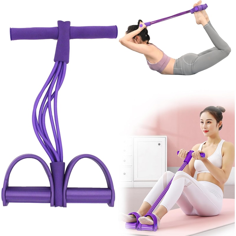 Tube Pedal Resistance Bands Full Body Trainer For Home Workout And Toning 0
