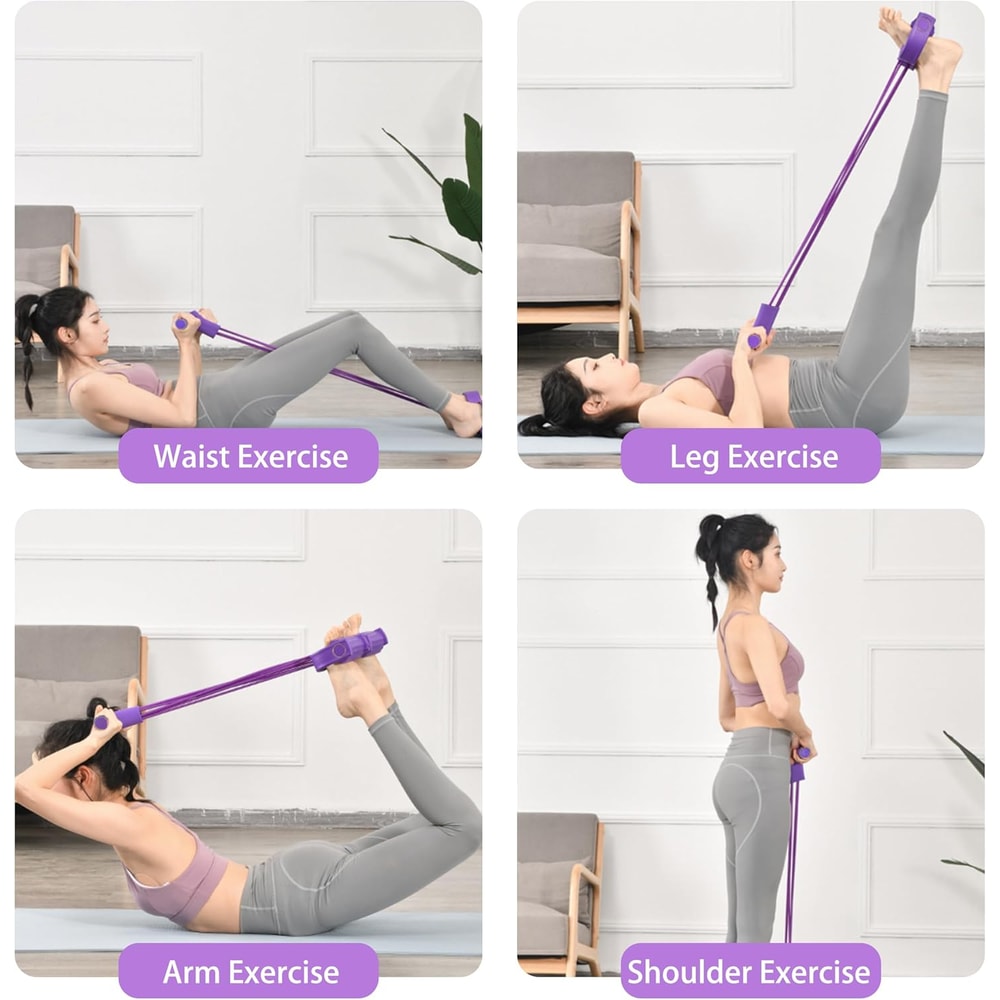 Tube Pedal Resistance Bands Full Body Trainer For Home Workout And Toning 1