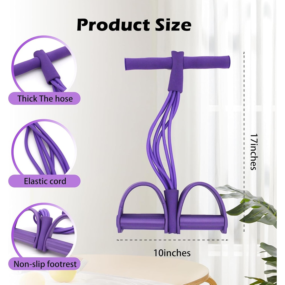 Tube Pedal Resistance Bands Full Body Trainer For Home Workout And Toning 3