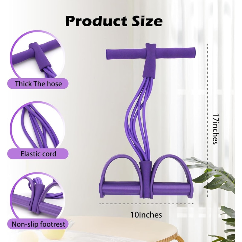 Tube Pedal Resistance Bands Full Body Trainer For Home Workout And Toning 3