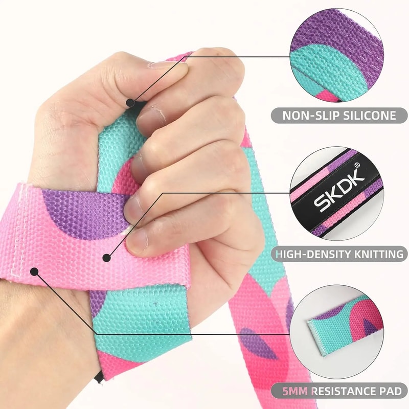 Adjustable Weightlifting Wrist Straps Non Slip Grip Support For Strength Training Gym Lifting 1