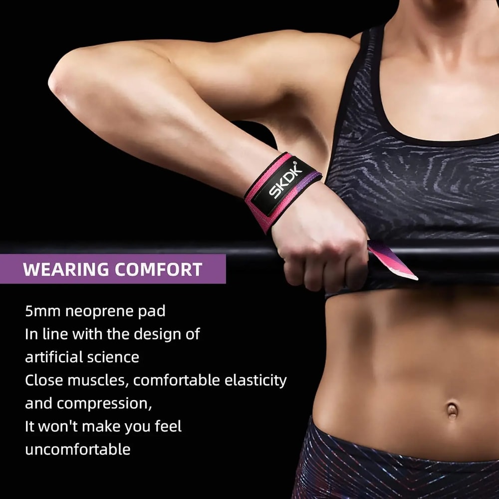 Adjustable Weightlifting Wrist Straps Non Slip Grip Support For Strength Training Gym Lifting 2
